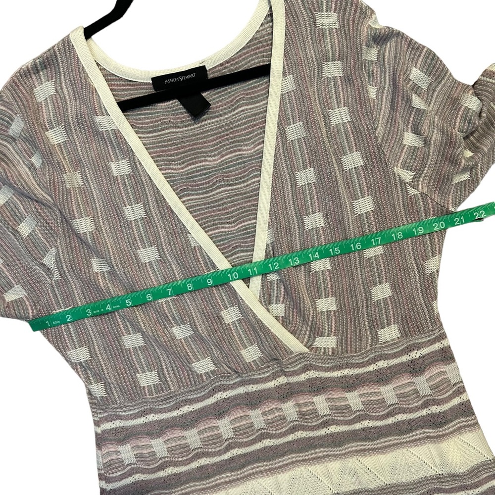 ASHLEY STEWART Long Sleeve Surplice Tunic Sweater 18/20 - Picture 9 of 10